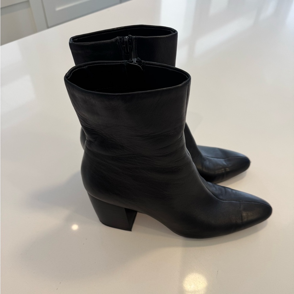 Elegant Black Leather Ankle Boots